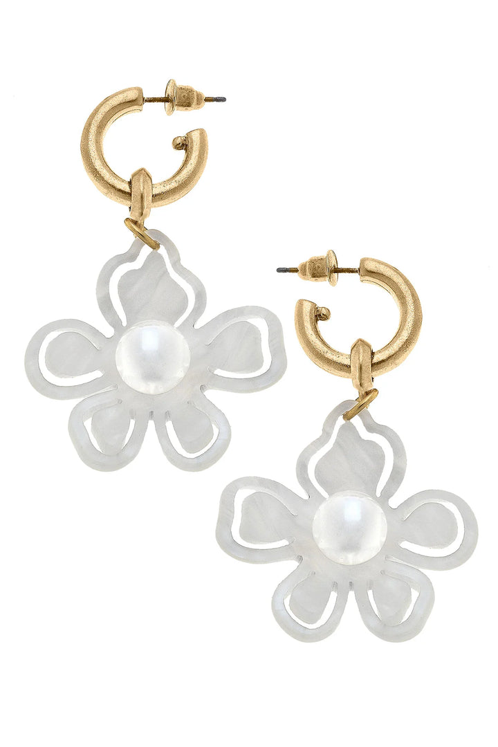 Julie Resin Flower Drop Earring