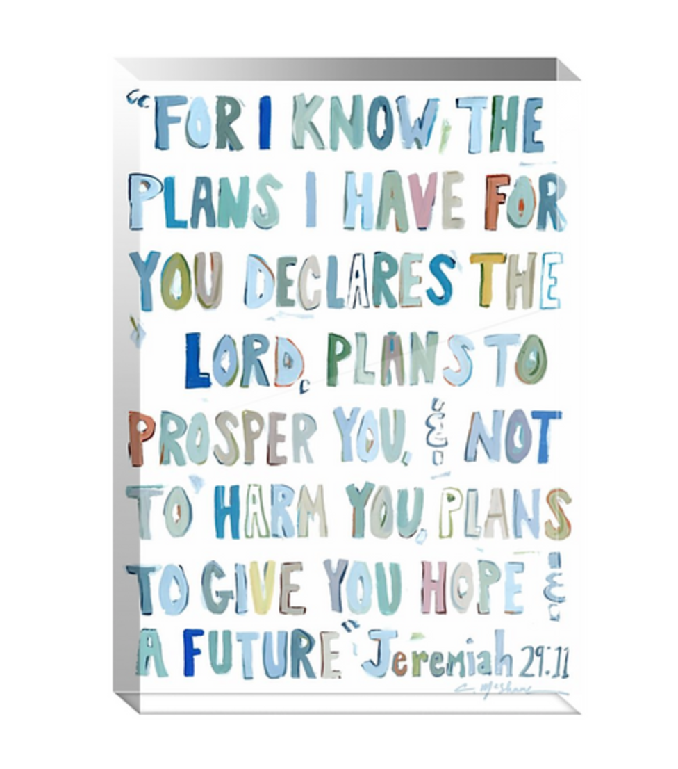 "Jeremiah 29:11" Acrylic Shelf Sitter