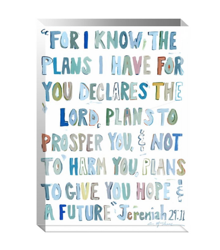 "Jeremiah 29:11" Acrylic Shelf Sitter