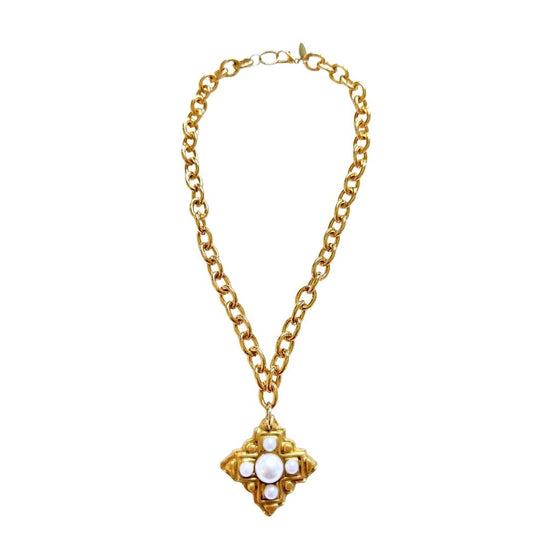 Hidden Truth Gold Chain with Ellie Pearl Cross