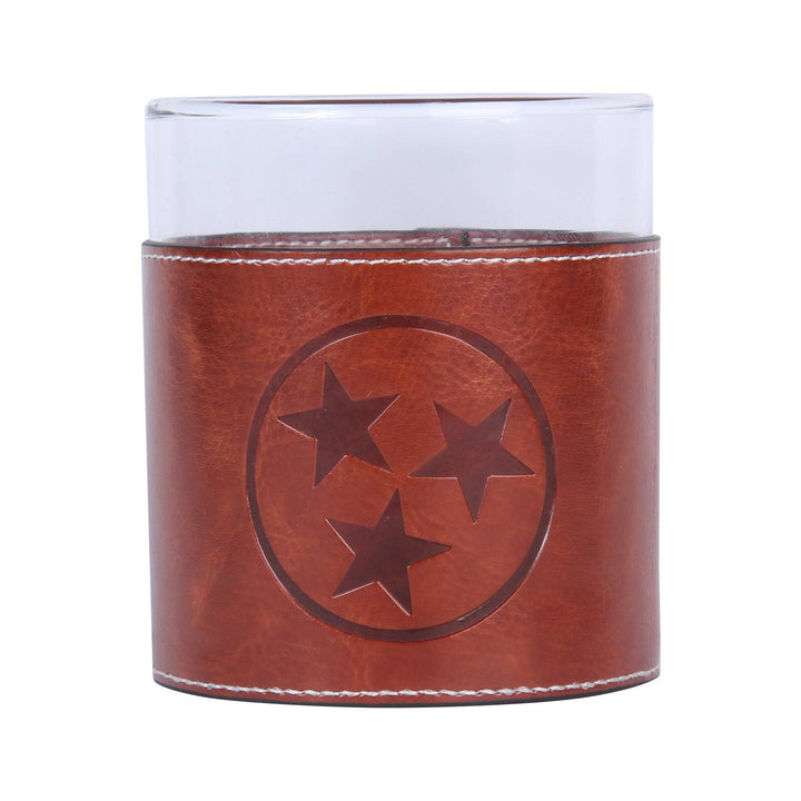 Tri Star Faux Leather Rocks Glass