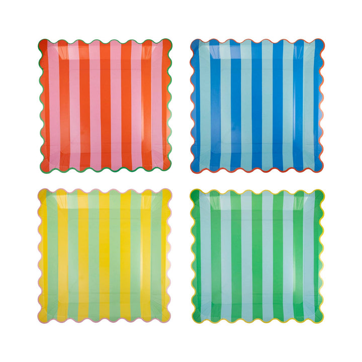 Colorful Striped Plate Set