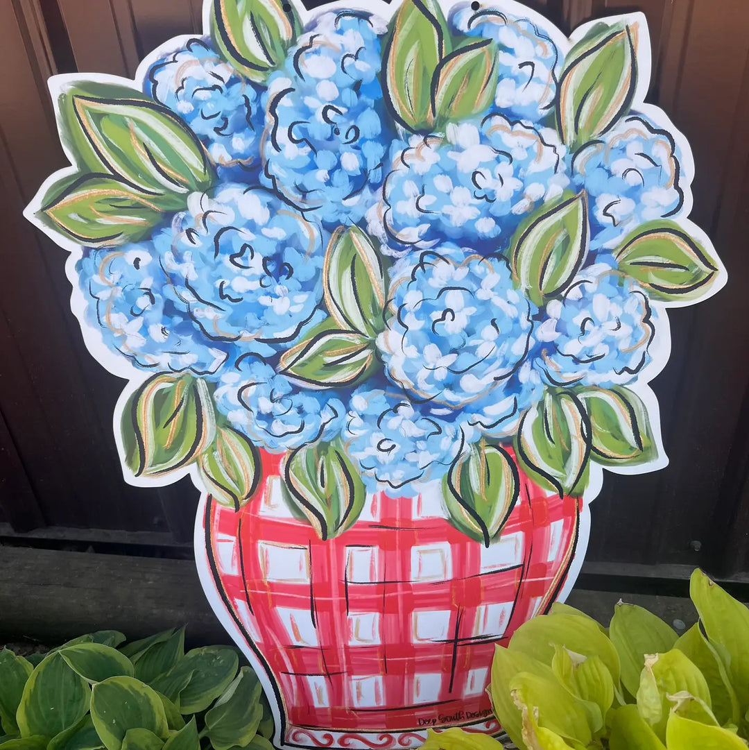 Patriotic Hydrangea Door Hanger