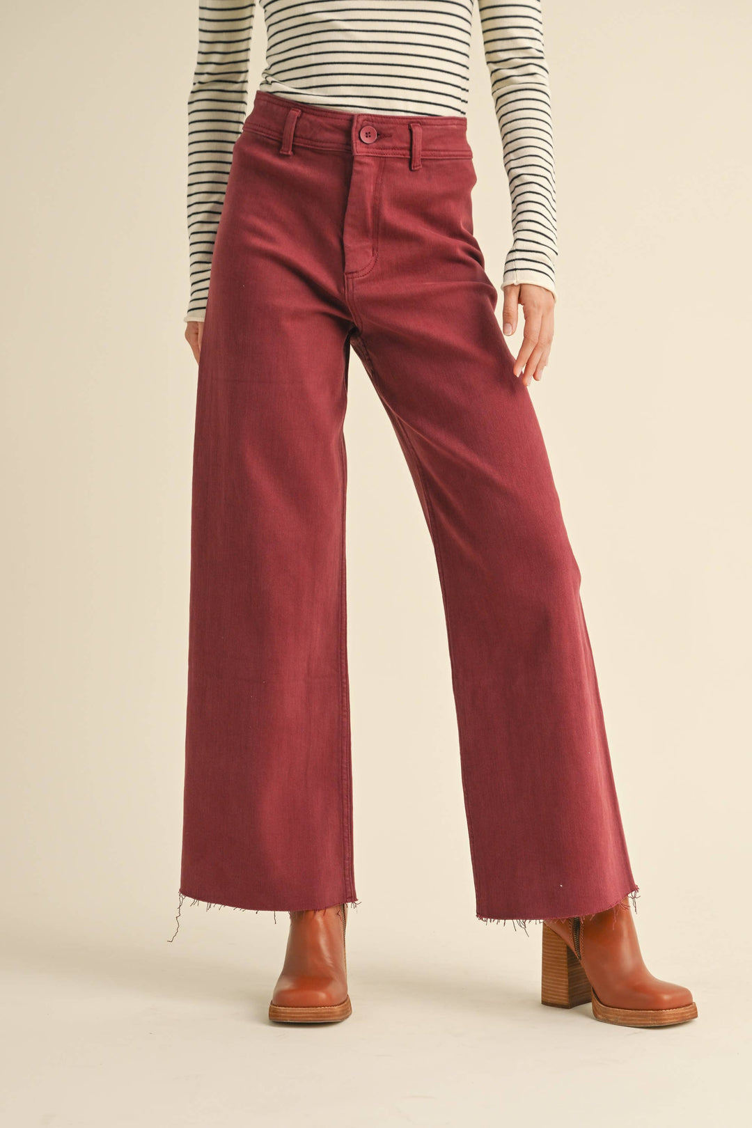 Straight Wide Leg Denim Pants