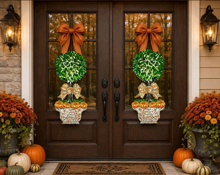 Pumpkin Topiary Door Hangers