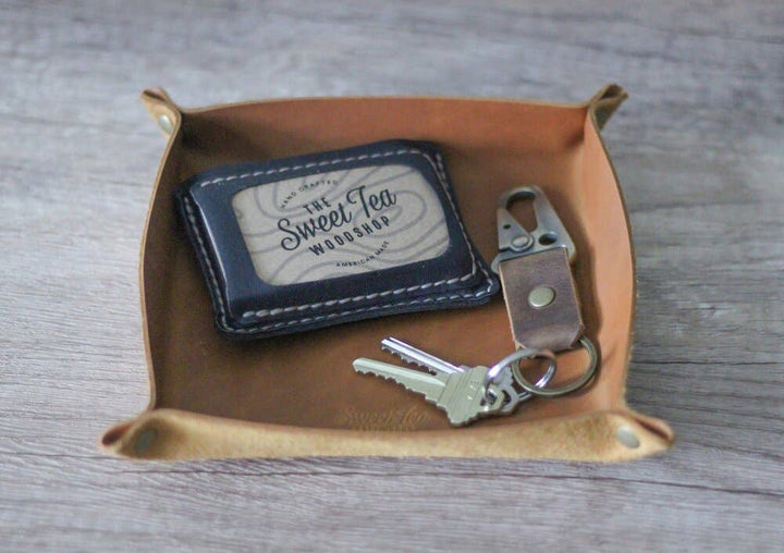 Leather Catch-all Valet Tray