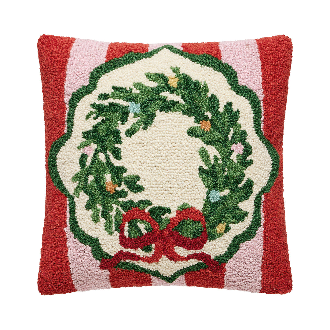 Holiday Frames Wreath Hook Pillow