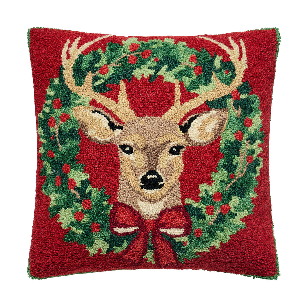 Reindeer Wreath Hook Pillow