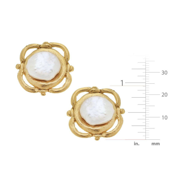 Gold and Pearl Clip Earrings