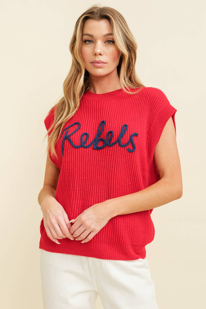 Rebels Sleeveless Sweater Top