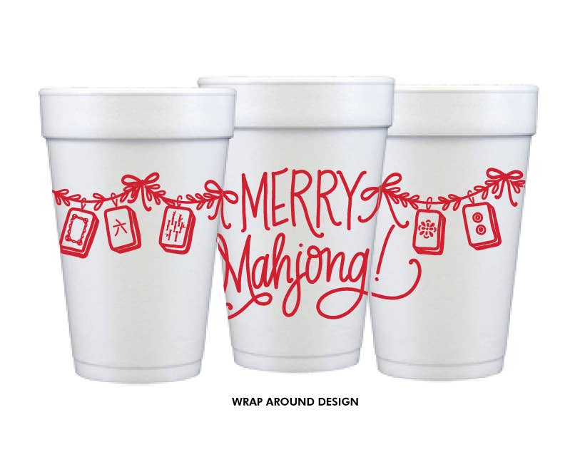 Merry Mahjong Christmas Cups & Napkins