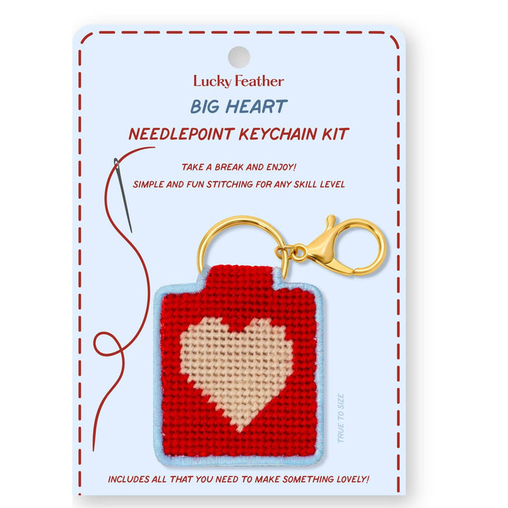 Heart Needlepoint Keychain Kit