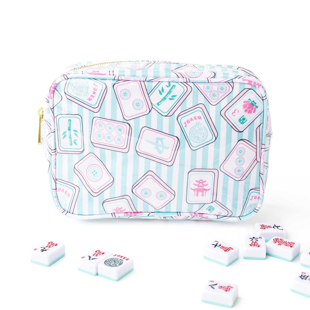 Mahjong Stripe Clear Coated Rectangular Cosmetic Case
