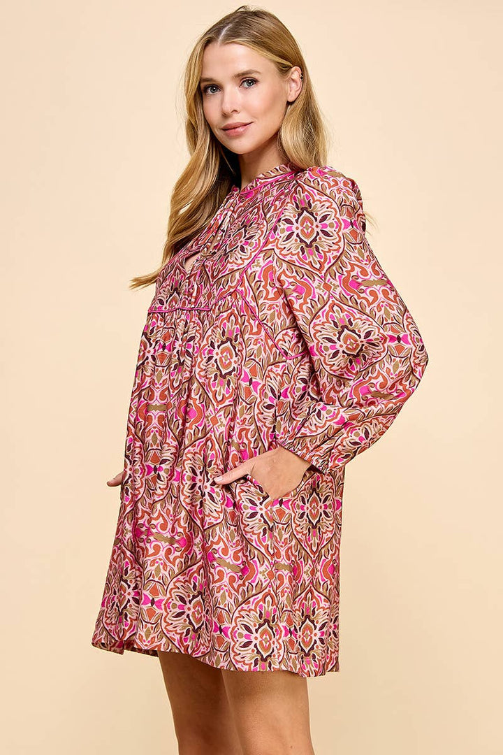 Abstract Printed Loose Dress