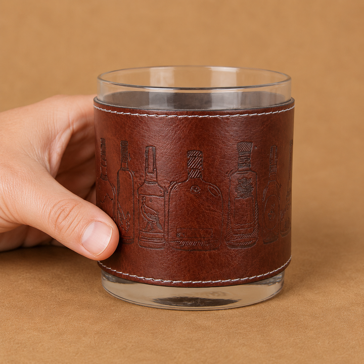 Whiskey Bottles Faux Leather