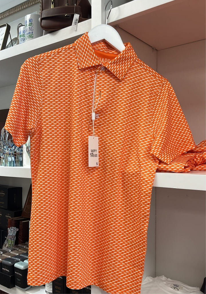 Orange & White State Polo