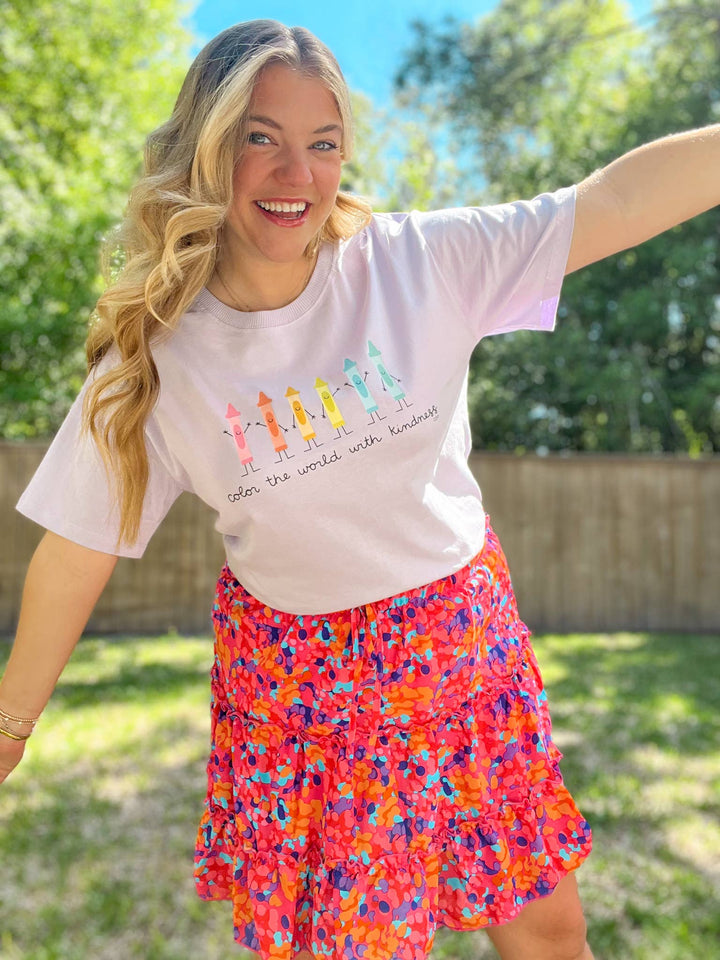 Color the World with Kindness - Callie Tee - Lilac