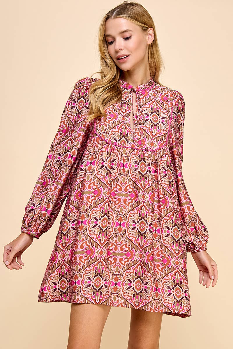 Abstract Printed Loose Dress