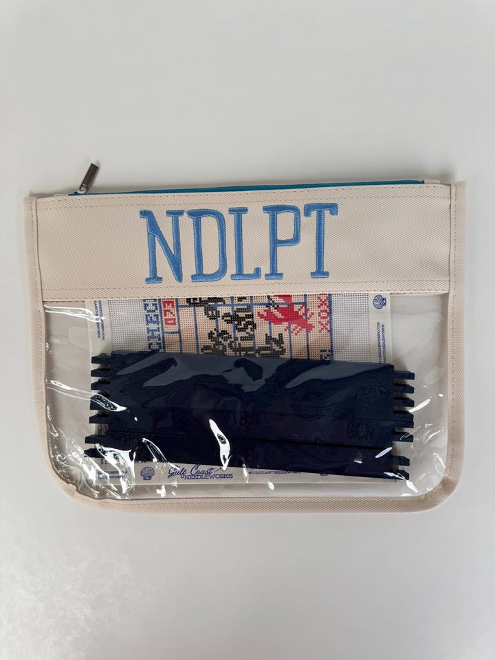 NDLPT Embroidered Needlepoint Project Bag | Small 8" x 11"