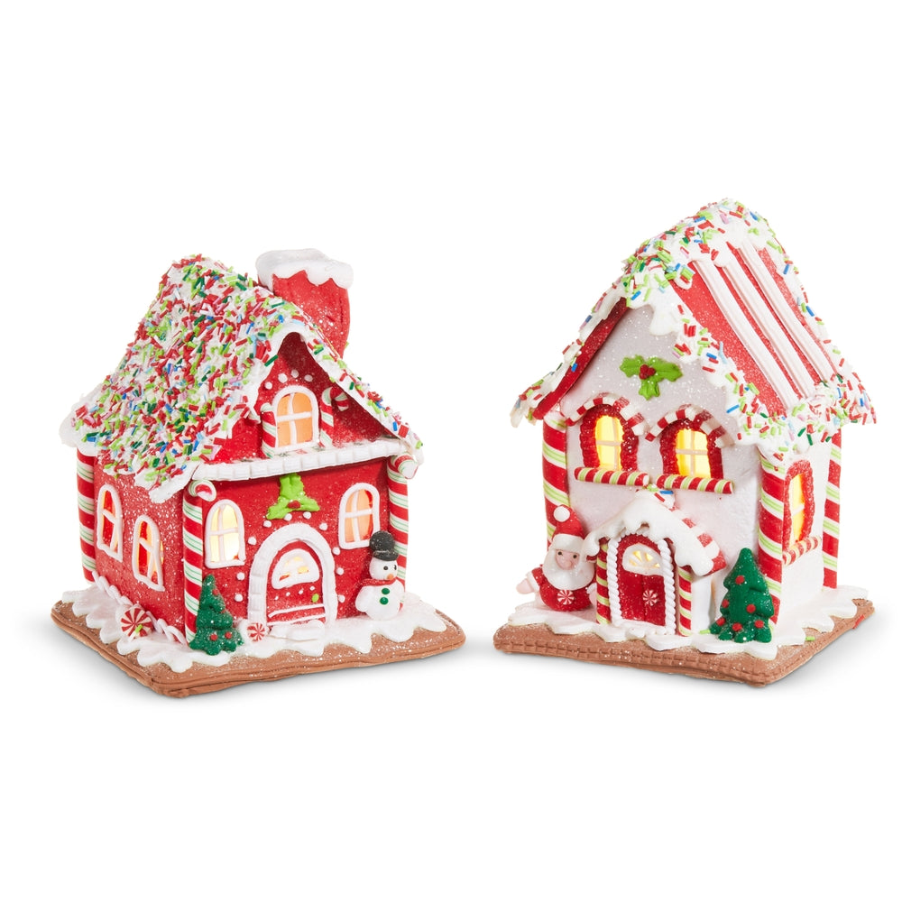 Candy Stripe Lighted Gingerbread House