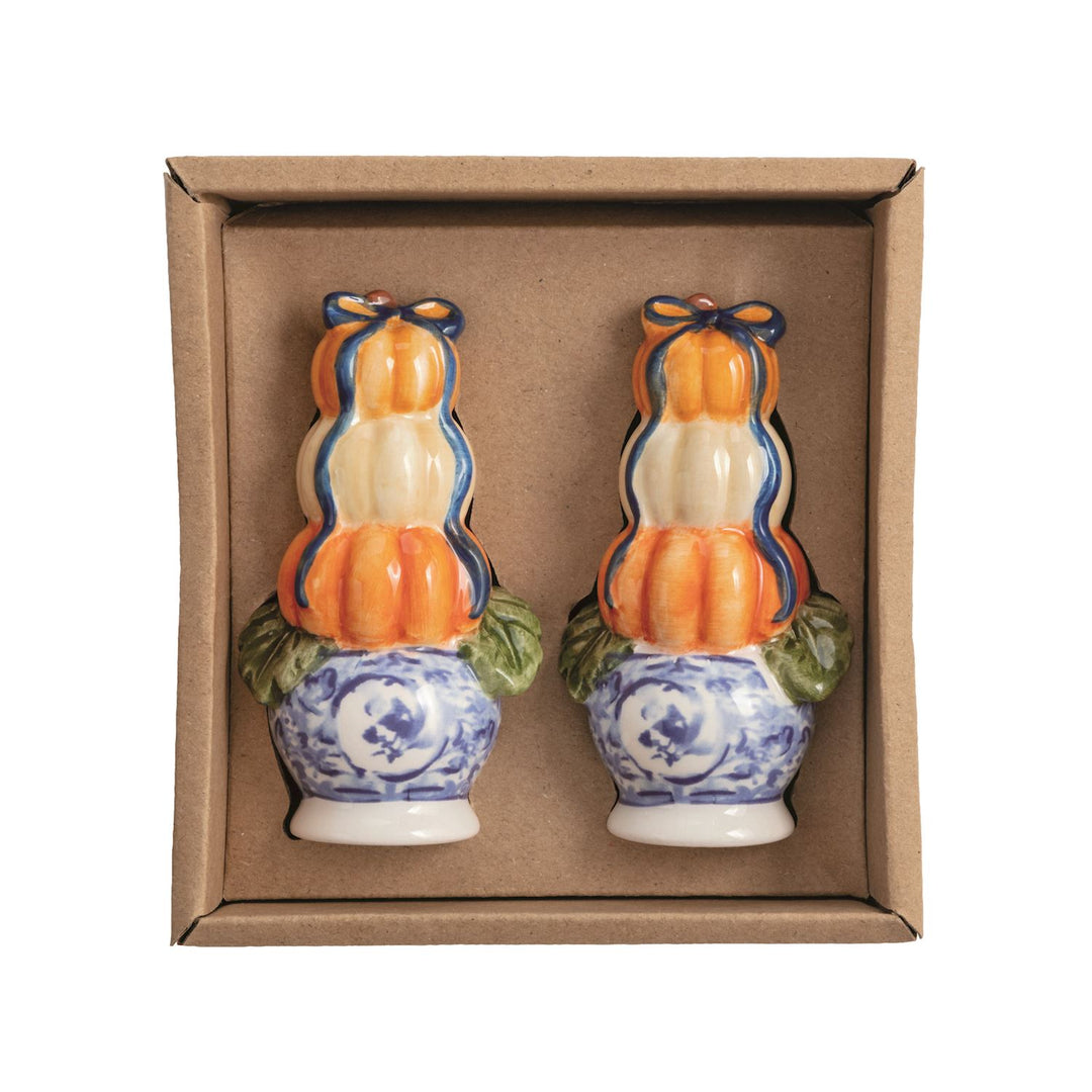 Pumpkin Topiary Salt & Pepper Shaker Set