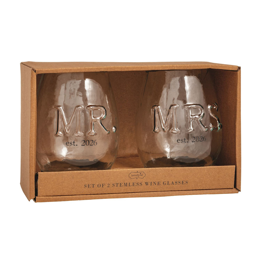 Mr. & Mrs. Wine est. 2026 Glass Set