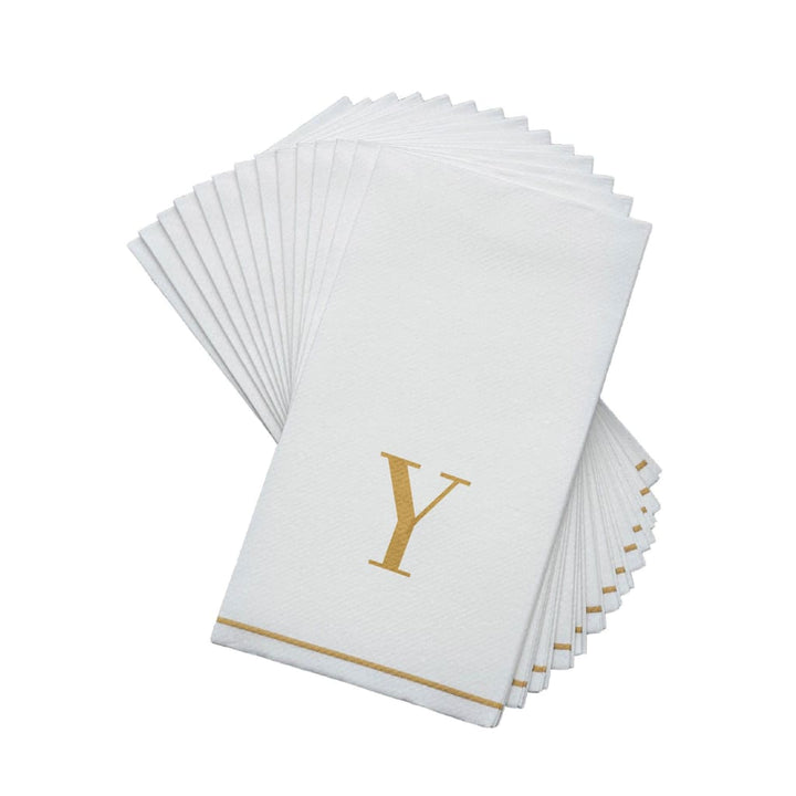 Y Gold Monogram Guest Napkins