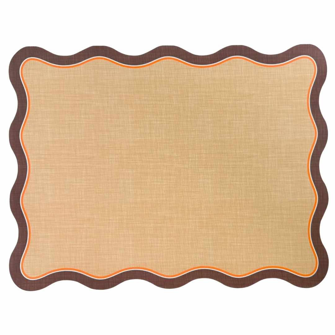 Brown, Tan, & Orange Wavy Paper Placemats