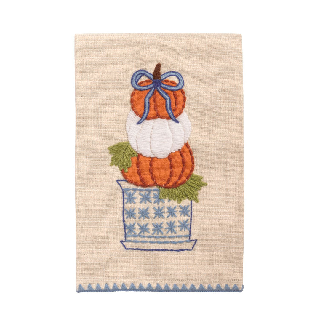 Stacked Pumpkin Appliqué Topiary Towel