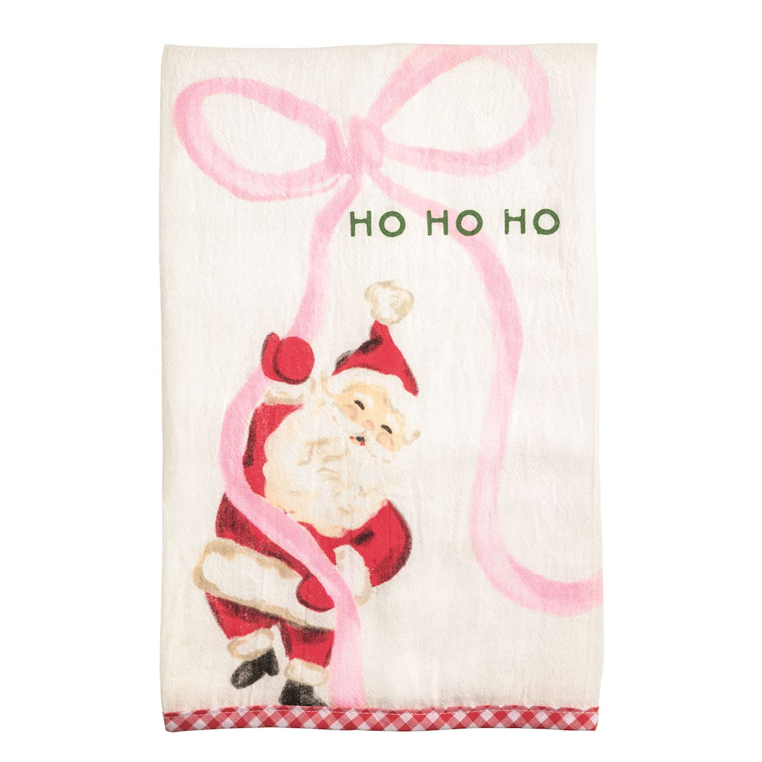 Santa With Bow Whimsy Christmas Towel