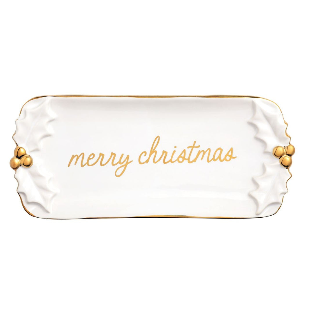 Gold Holly Butter Dish Set