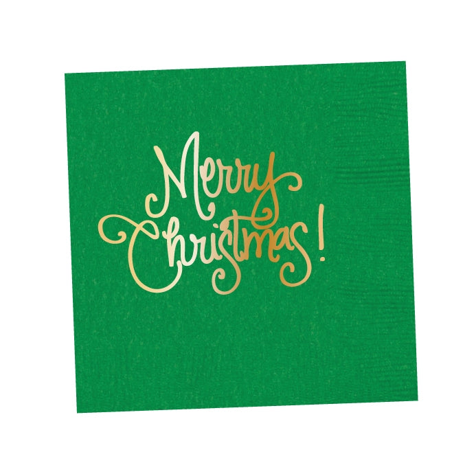 Merry Christmas Script Napkin