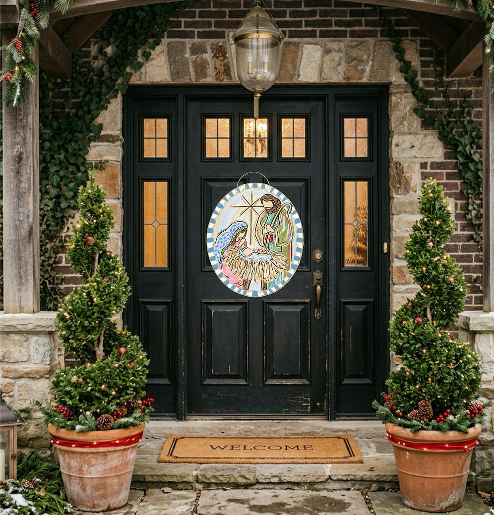 Holy Night Door Hanger