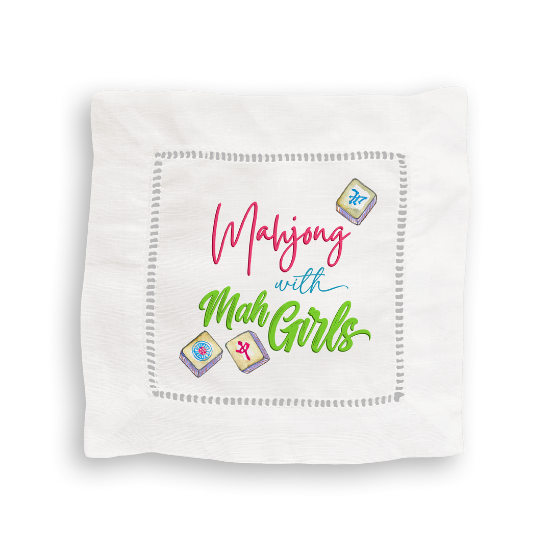 Mahjong Mixed Linen Cocktail Napkin Set