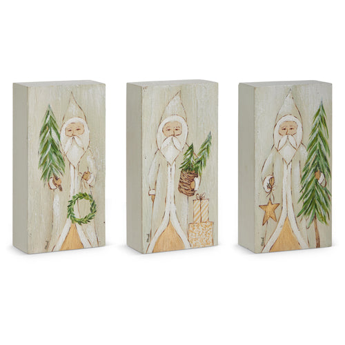 Santa with Bread Wooden Blocks