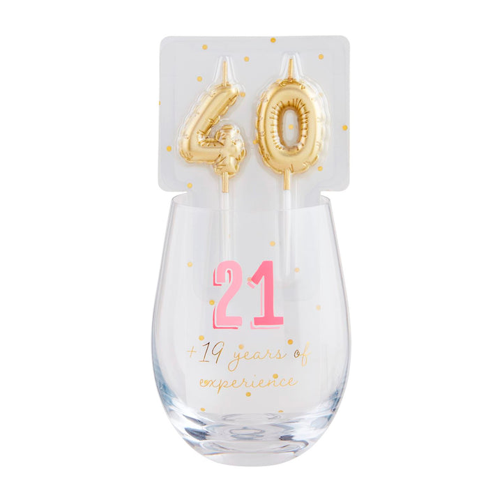 Age Wine Glass & Candle Set