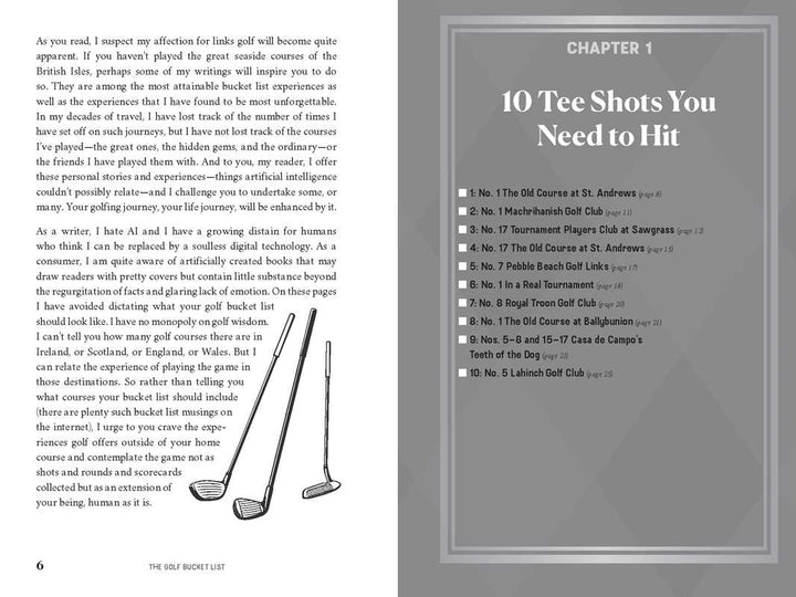 Golf Bucket List Book