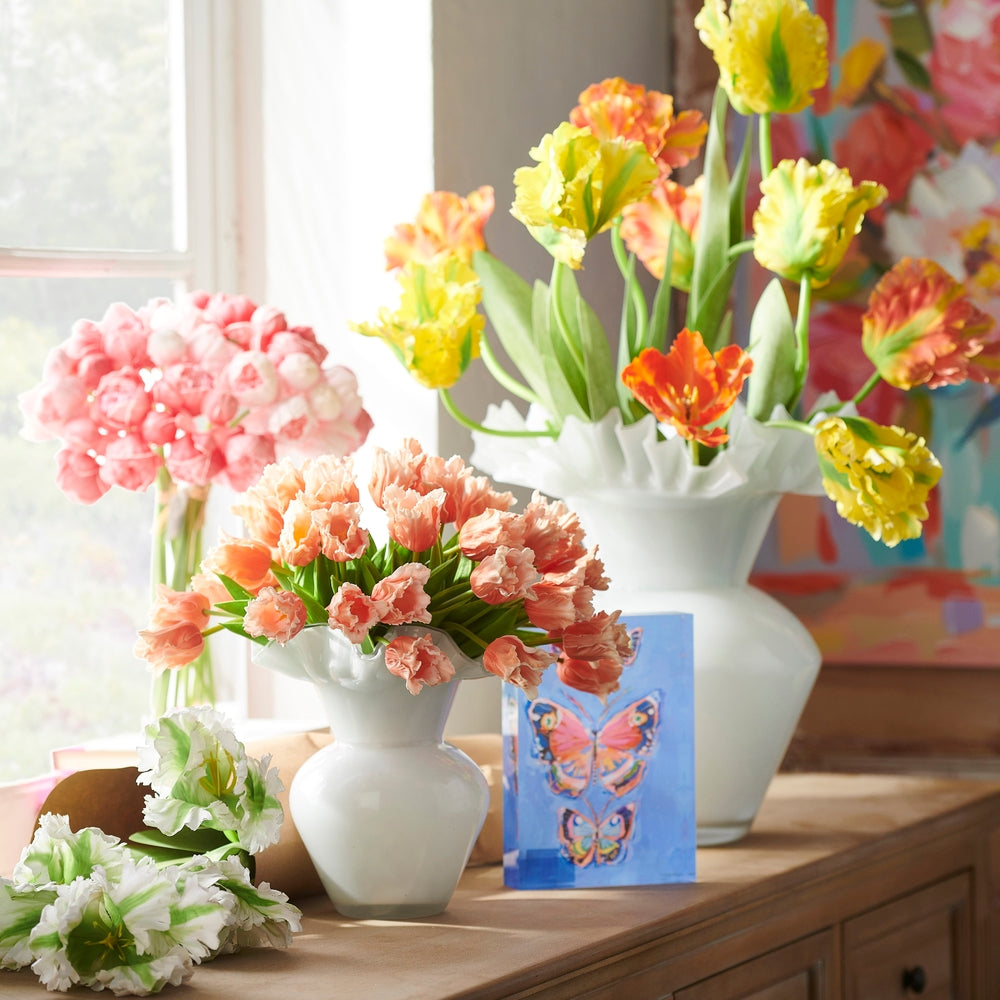 White Ruffle Vase