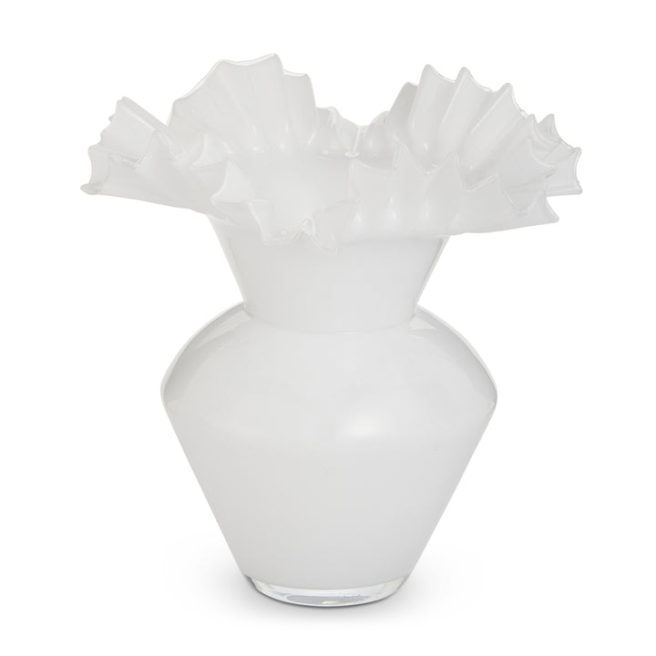 Whitney White Ruffle Vase