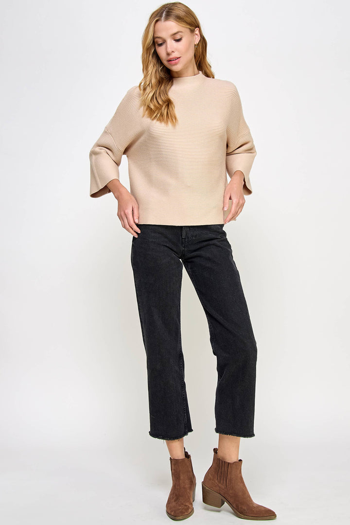 Almond Quater Sleeve Sweater