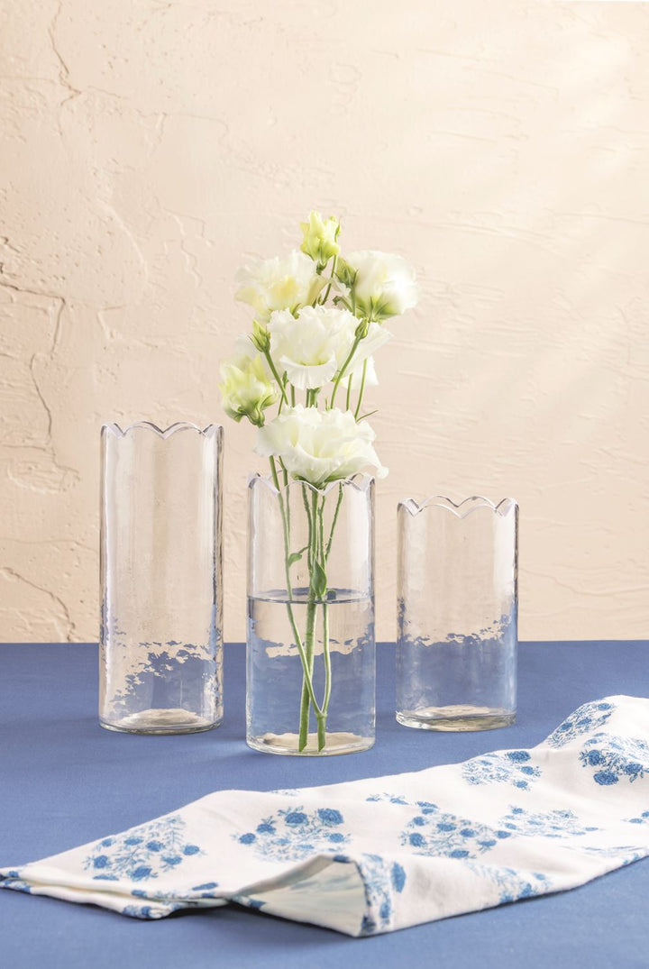 Scalloped Glass Bud Vases