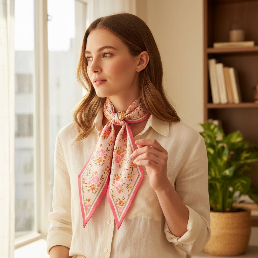 Daydream Cream Twirl & Tie Scarf