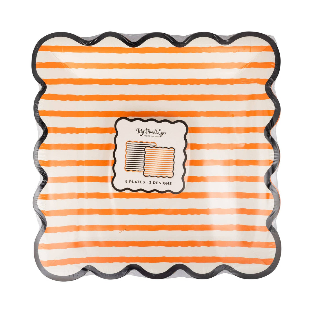 Halloween Stripe Paper Plates