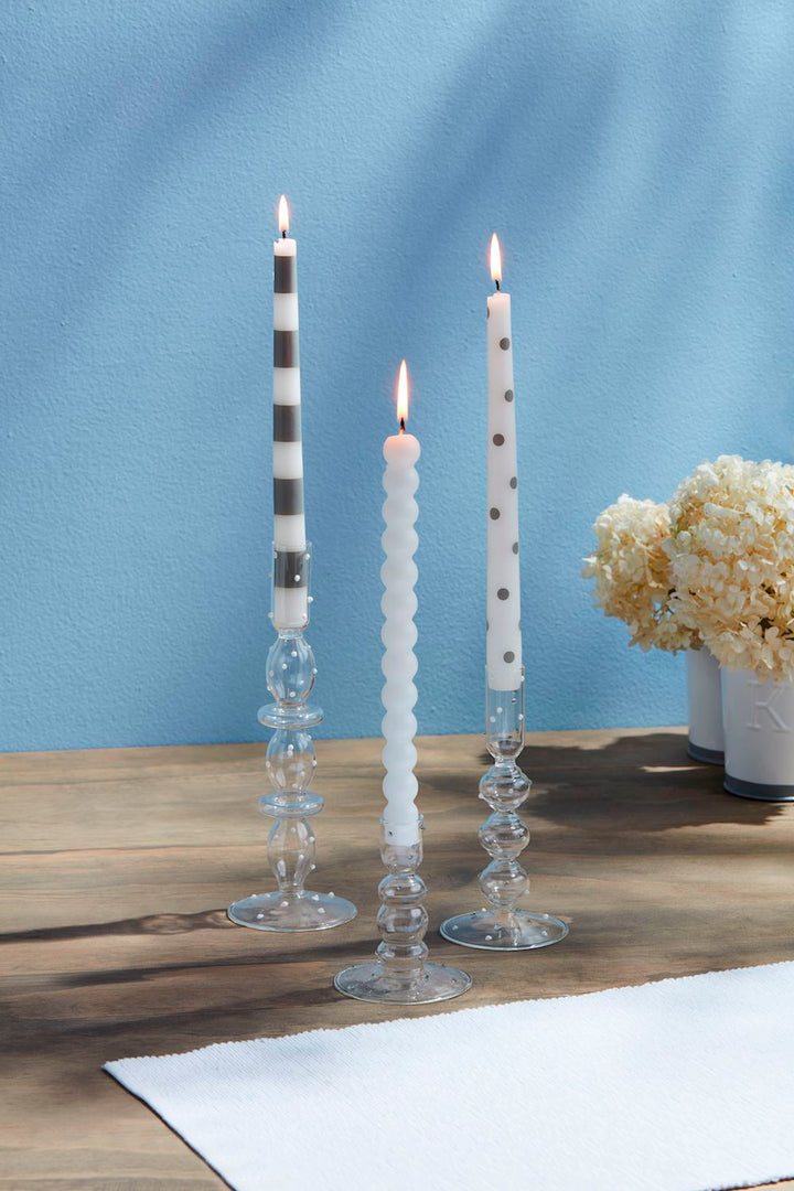 Blue & White Taper Candles