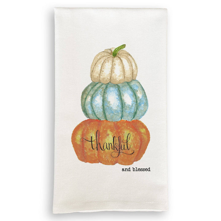 Thankful and Blessed Pumpkin Tea Towel
