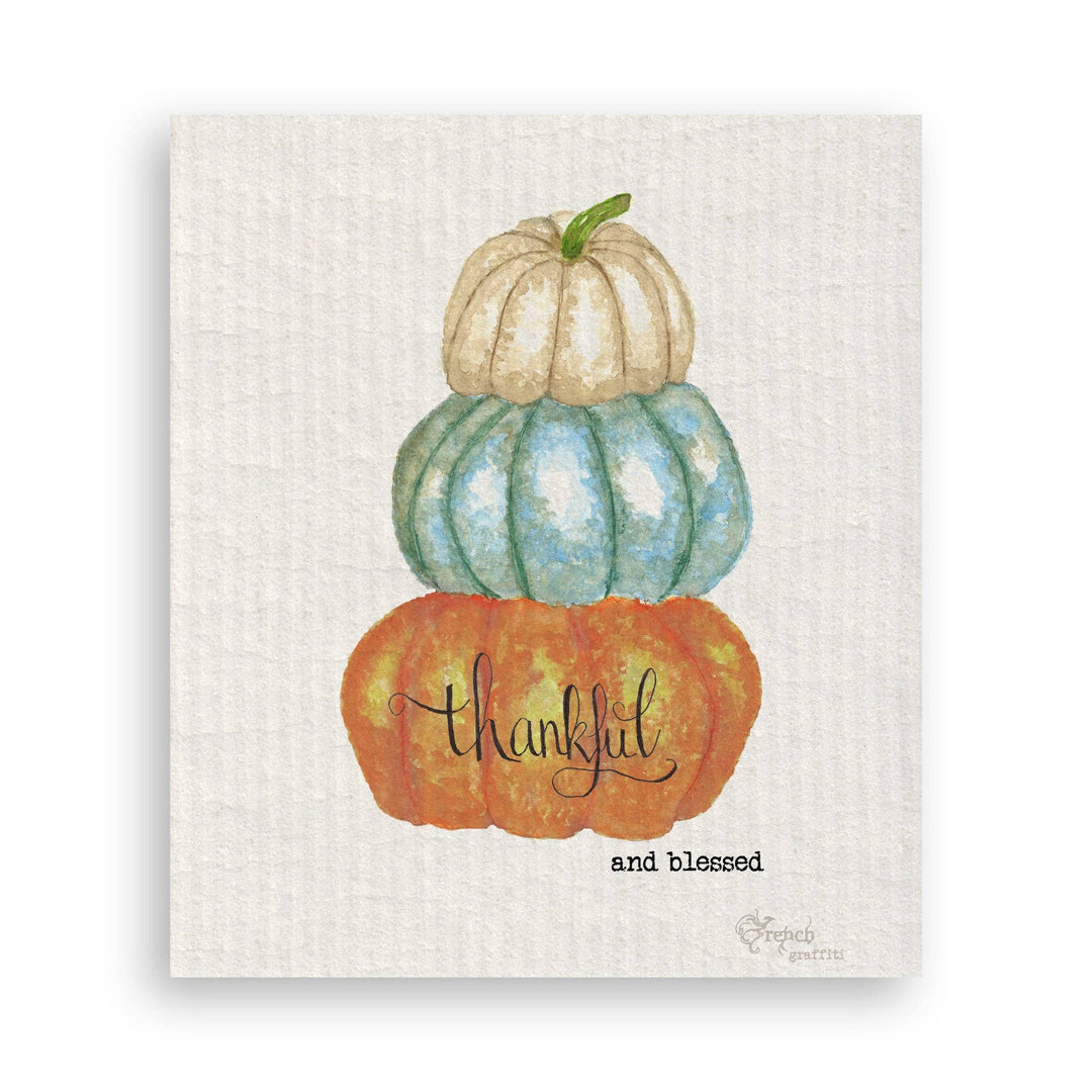 Thankful and Blessed Pumpkin Tea Towel