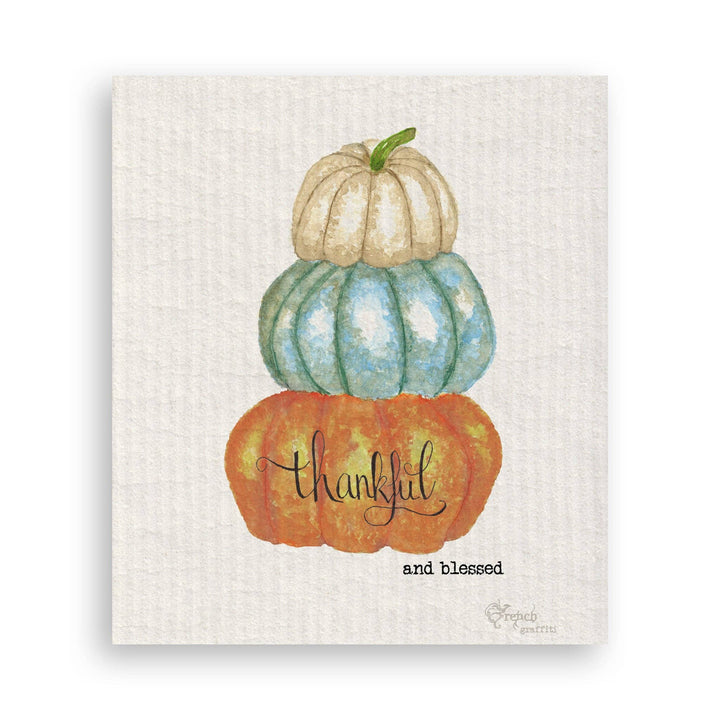 Thankful and Blessed Pumpkin Tea Towel