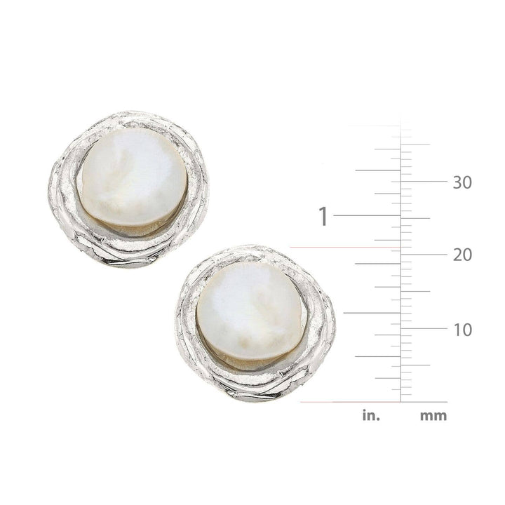 Silver with Pearl Clip Earrings