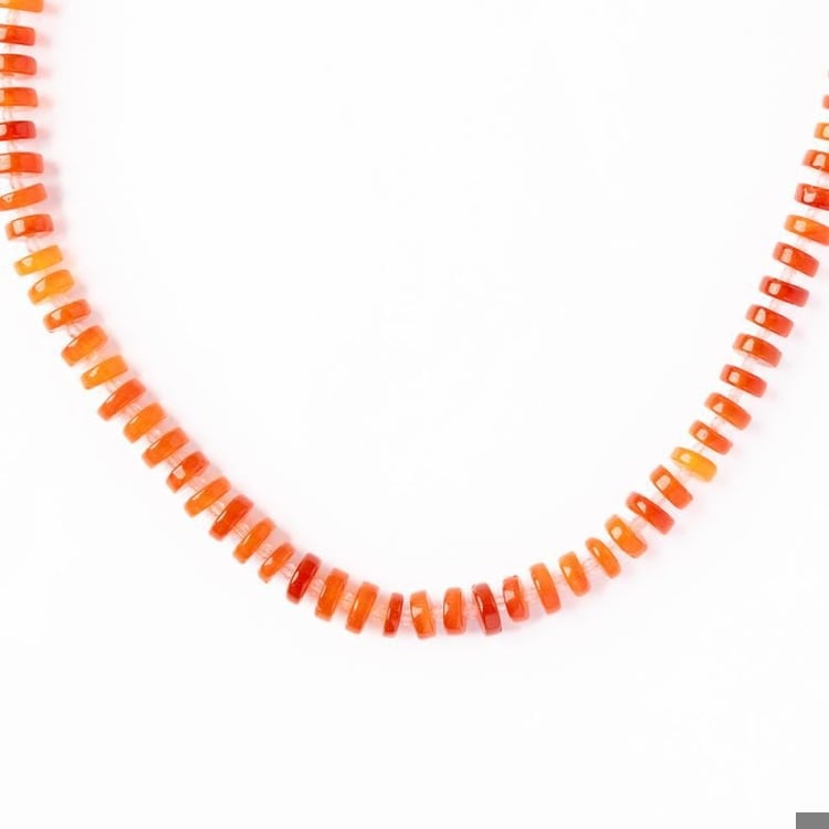 Orange Rose Quartz Necklace 18"