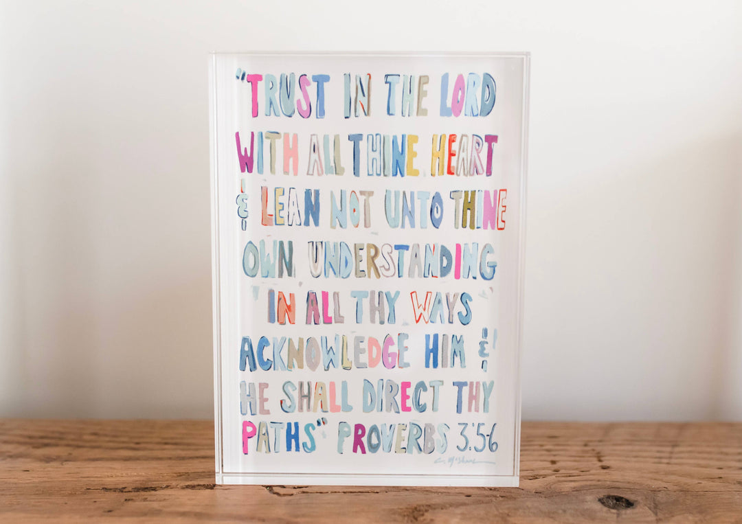 "Proverbs 3: 5-6" Acrylic Shelf Sitter